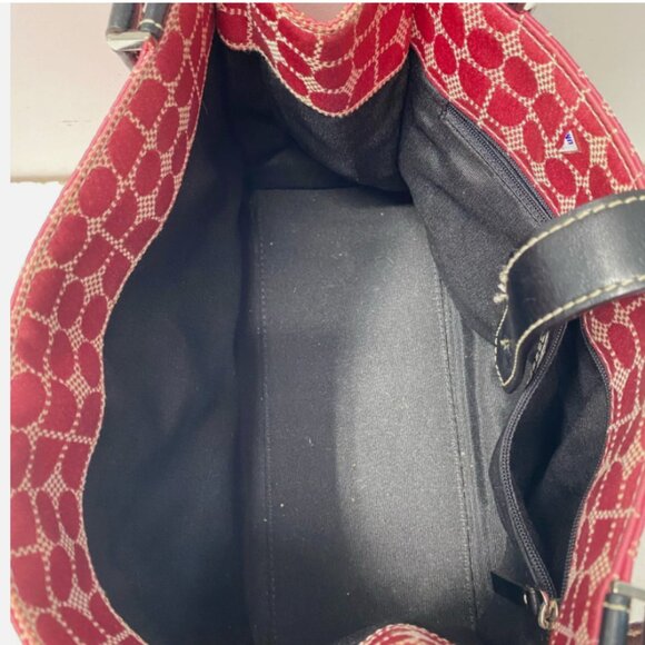 Kate Spade Noel Pia Dot Double Strap Jacquard Shoulder Bag EUC - Picture 4 of 6